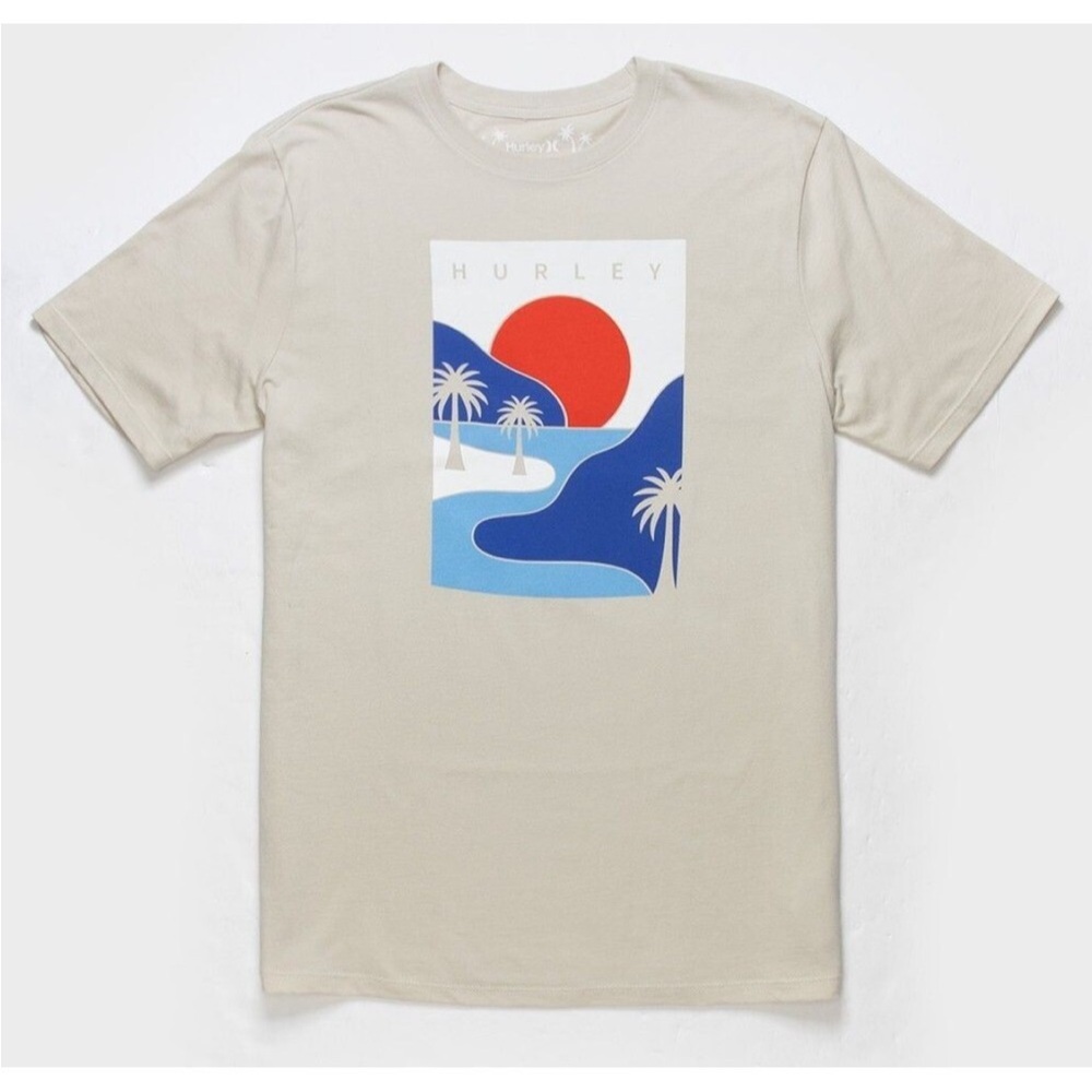 Hurley Everyday Estuary Short Sleeve Graphic Men’s T-Shirt XXL color Cream